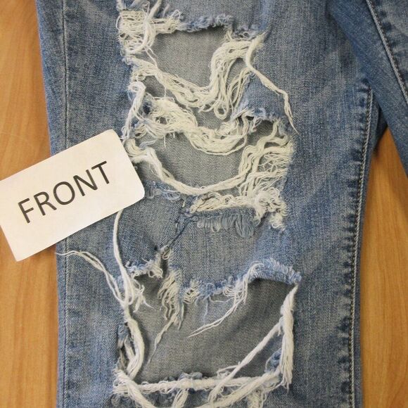 JUDY BLUE Boyfriend Fit Distressed Jeans JB82862MD Sz 14W Ripped Destroyed Denim - Picture 5 of 16